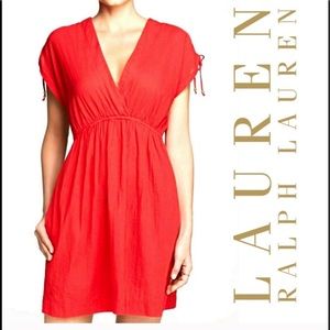 Red V neck dress 💋